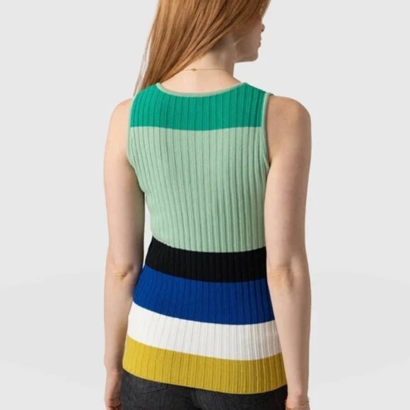 Saint + Sofia || Maar Knit Vest Ribbed Top || Multicolor - Picture 3 of 8